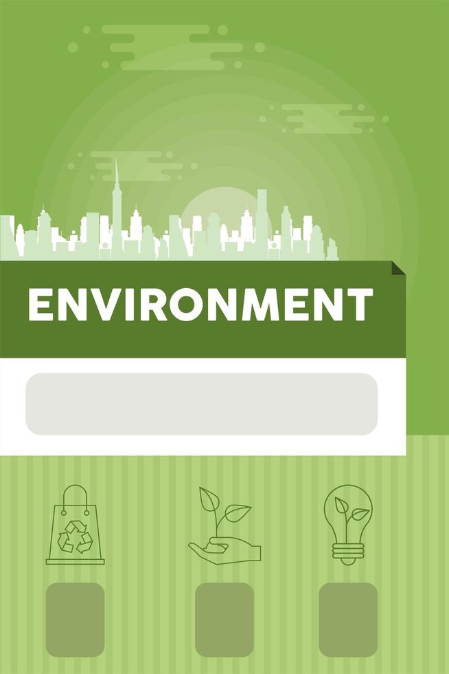 cartão postal ecologia ambiental vetor