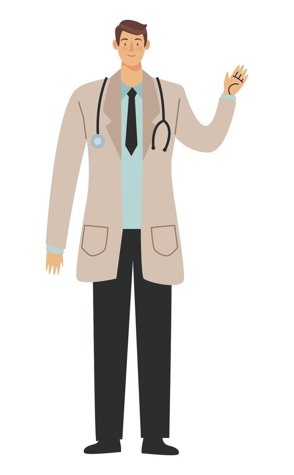 personagem de médico em pé vetor