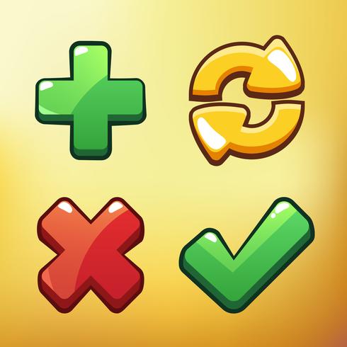 Cartoon Icon Different symbols asset Ilustração em vetor