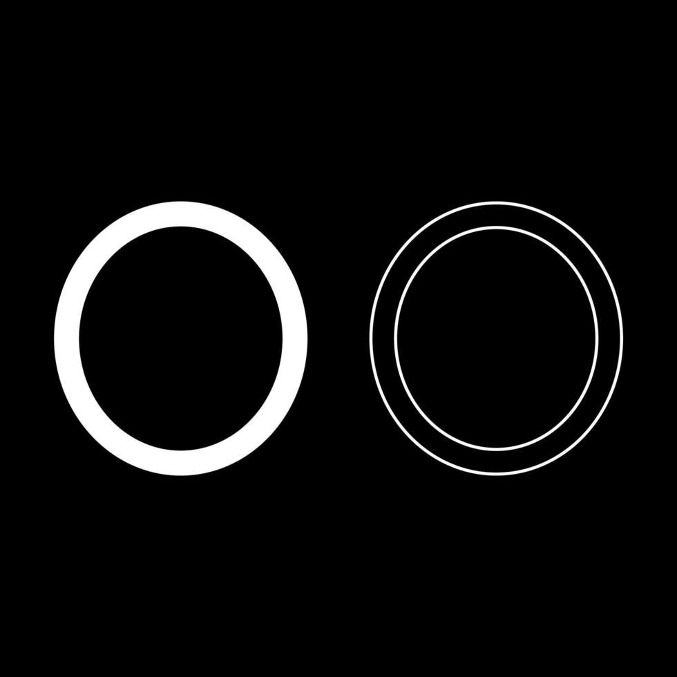 omicron símbolo grego letra maiúscula fonte ícone contorno conjunto cor branca ilustração vetorial imagem de estilo plano vetor