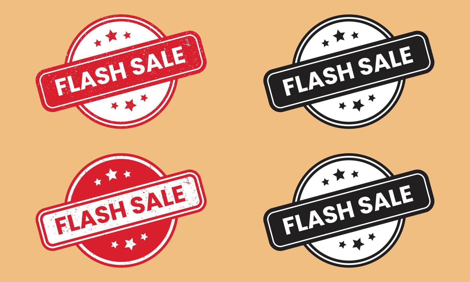 selo de distintivo de venda flash vermelho e preto em vetor isolado eps 10