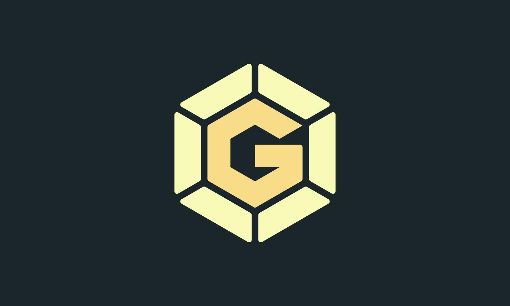 g gem logotipo hexagonal, conceito simples e moderno, símbolo de estilo plano minimalista adequado para todos os tipos de negócios e marcas vetor