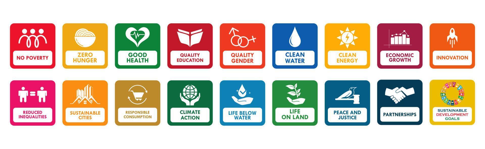 ilustração de modelo de logotipo de objetivos de desenvolvimento sustentável vetor