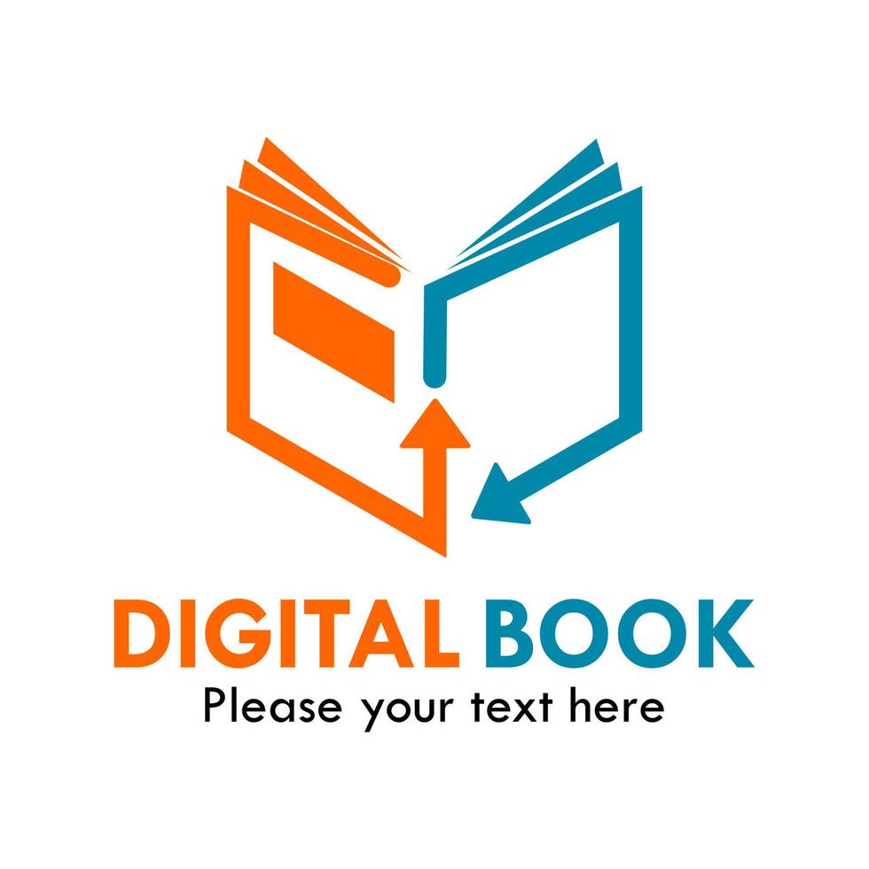 ilustração de modelo de logotipo de livro digital vetor