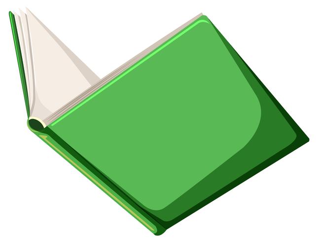 Um livro verde sobre fundo branco vetor