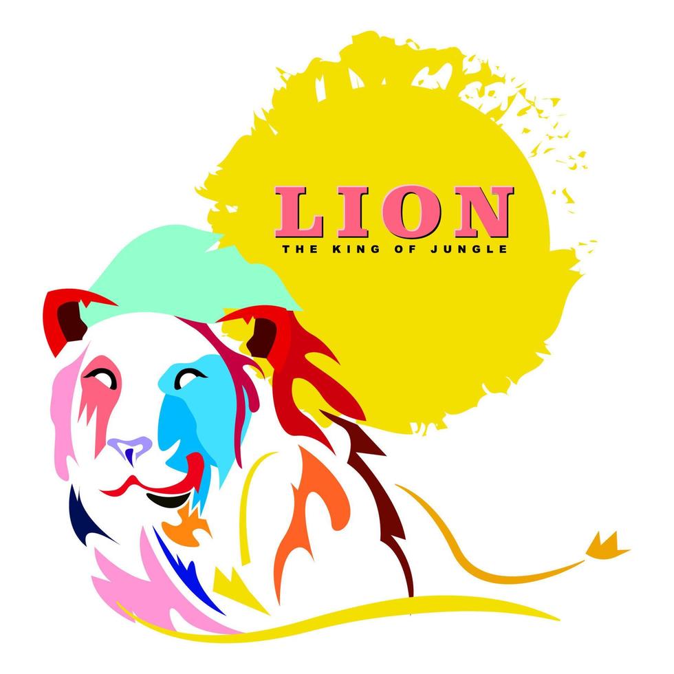 ilustração vetorial de leão o rei do animal da selva adequado para logotipos, banners, cartões de felicitações vetor