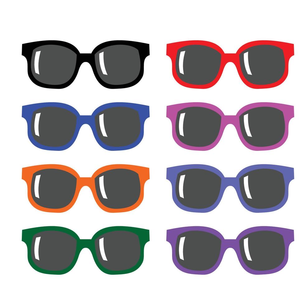 design de vetor de moda de óculos de sol coloridos