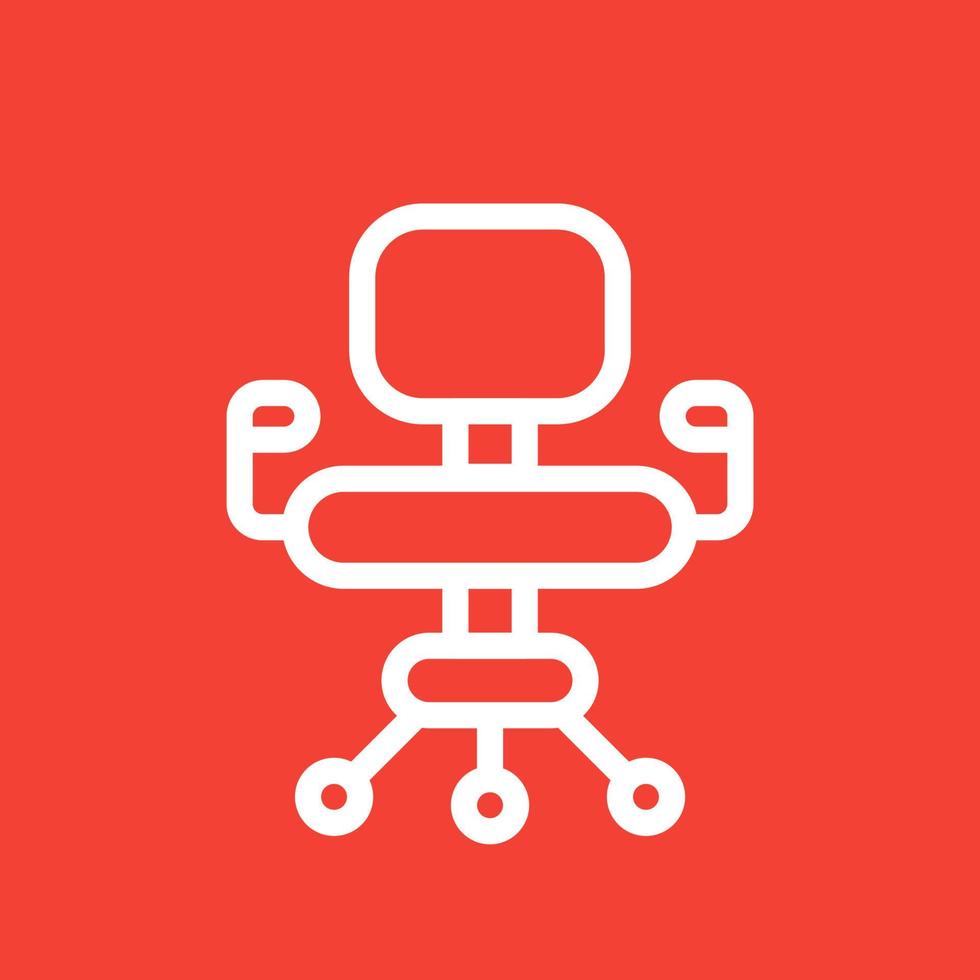 ícone de cadeira de escritório em estilo linear vetor