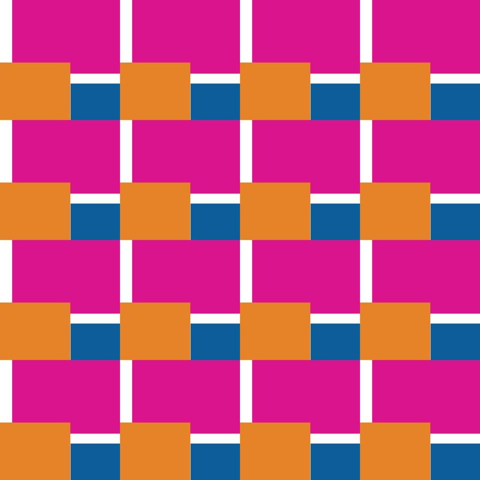 padrão sem costura com estilo quadriculado colorido de quadrados vetor