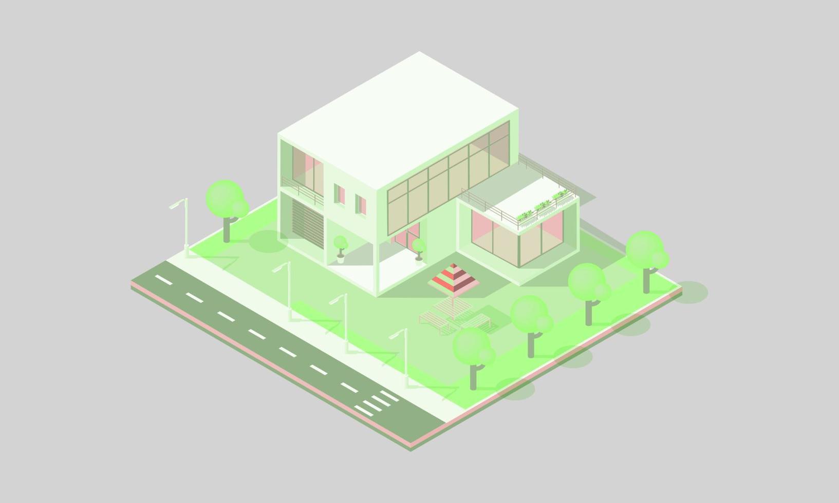 elementos isométricos da cidade vetor