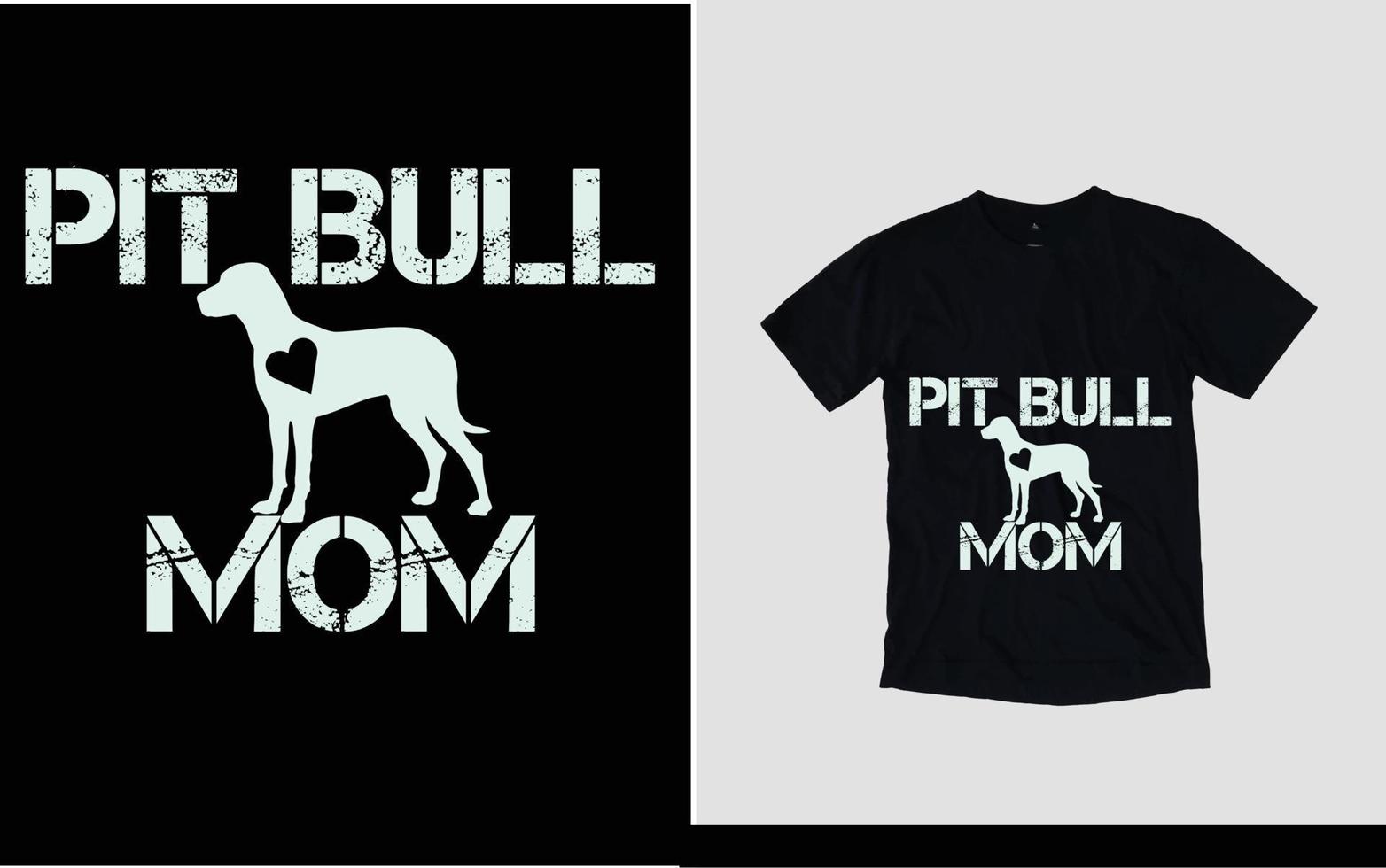 pit bull dog mom novo design de camiseta vetor