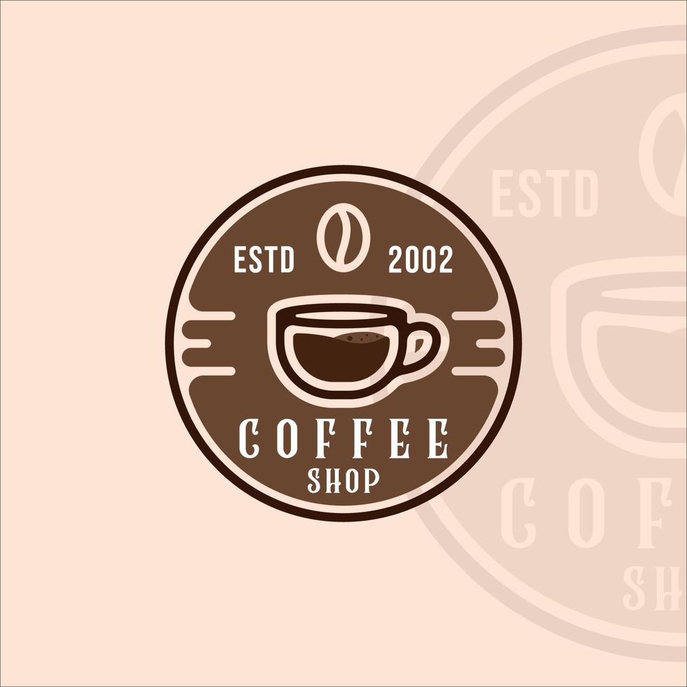 xícara ou caneca café logotipo ilustração vetorial vintage modelo ícone design gráfico. bebida ou bebida sinal ou símbolo para negócios com estilo de crachá e tipografia vetor