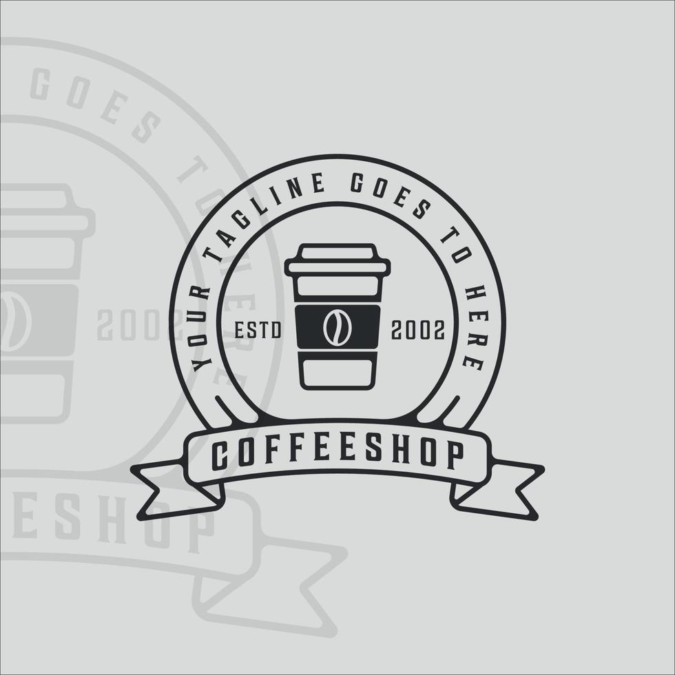 café linha arte logotipo ilustração vetorial modelo ícone design gráfico. bebida ou bebida sinal ou símbolo para negócios com estilo de crachá e tipografia vetor