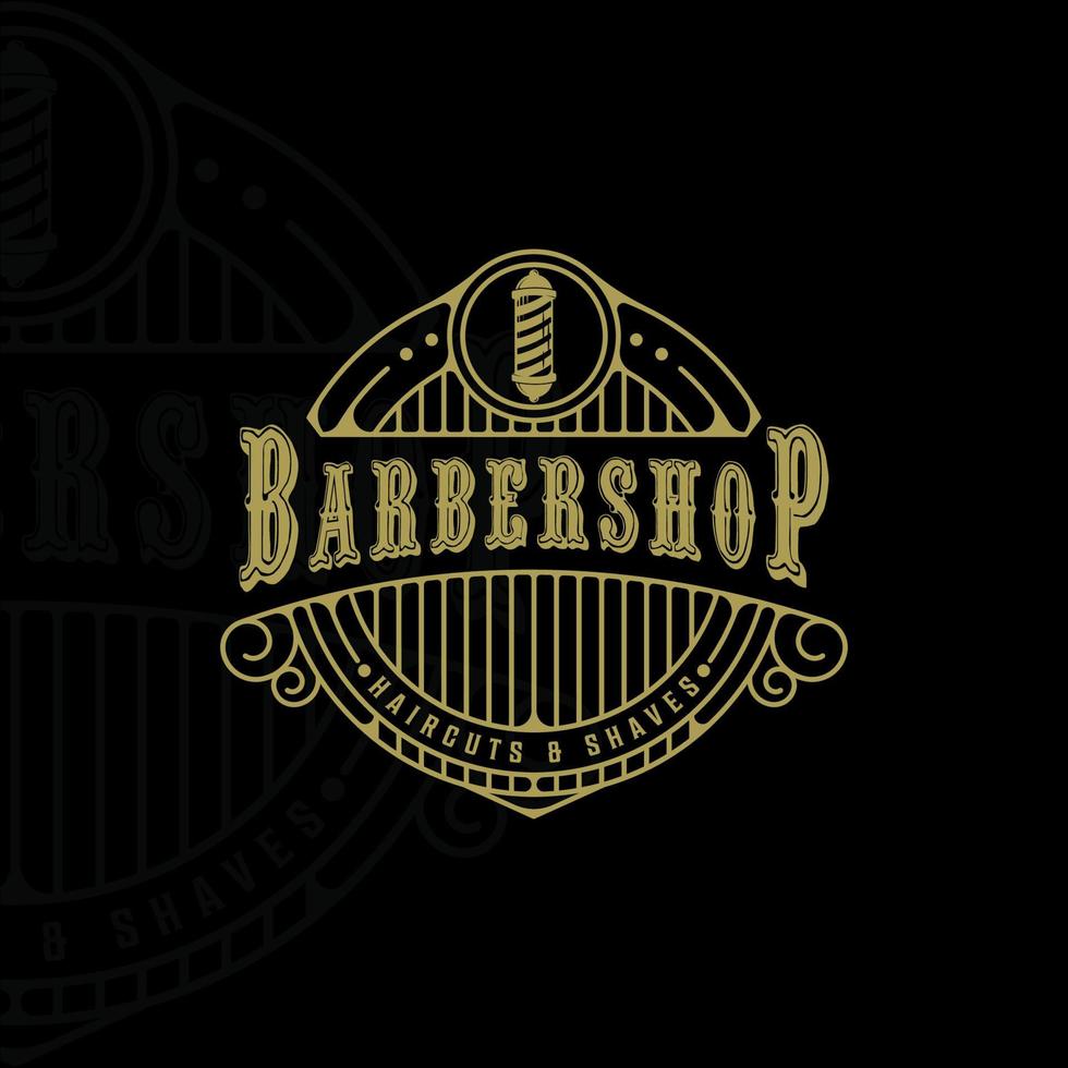 barbearia logotipo ilustração vetorial vintage modelo ícone design gráfico. símbolo de tesoura para negócios com estilo retrô vetor