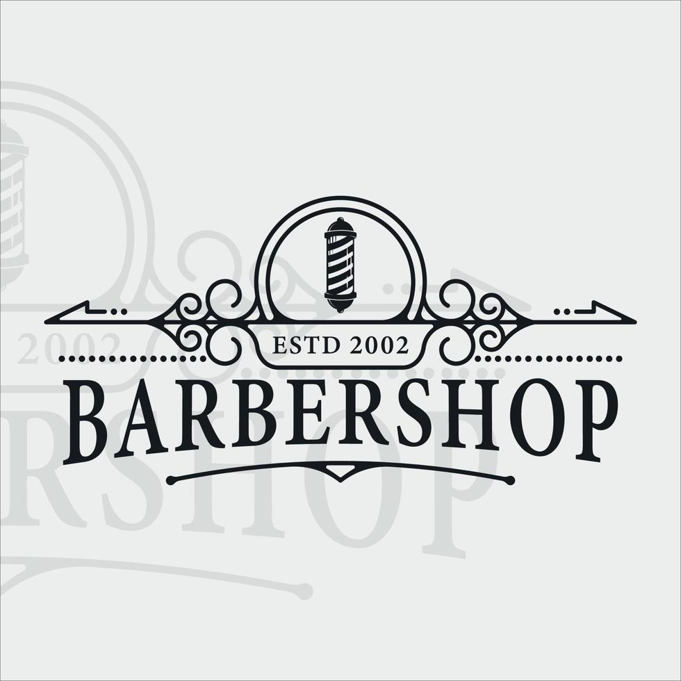 barbearia logotipo ilustração vetorial vintage modelo ícone design gráfico. símbolo de corte de cabelo de salão para estilo retrô de tipografia de negócios vetor