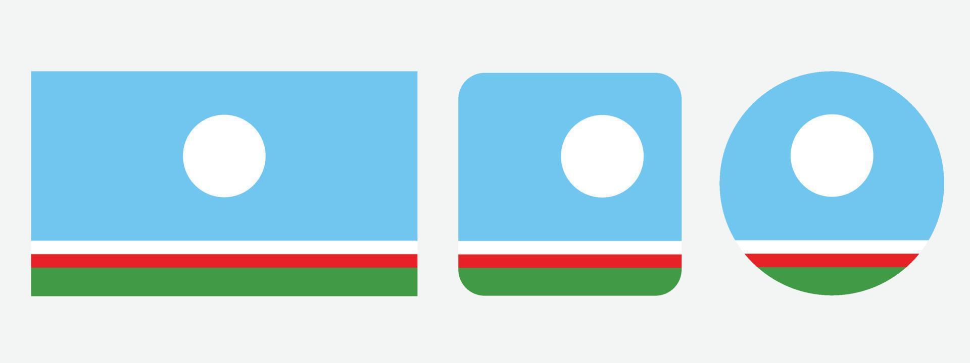 ícone de bandeira da república de sakha. conjunto de ícones da web. coleção de ícones plana. ilustração vetorial simples. vetor