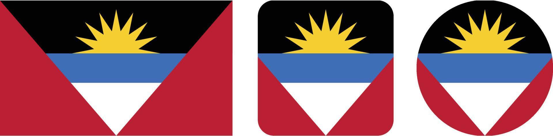 ícone de bandeira de antígua e barbuda. conjunto de ícones da web. coleção de ícones plana. ilustração vetorial simples. vetor