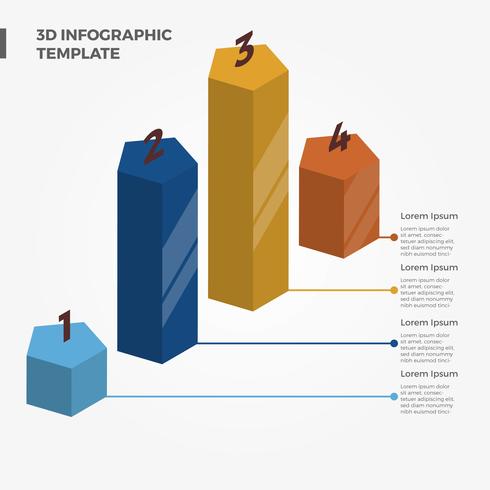 Plano 3D Infográfico Elemento Ilustração Vetor