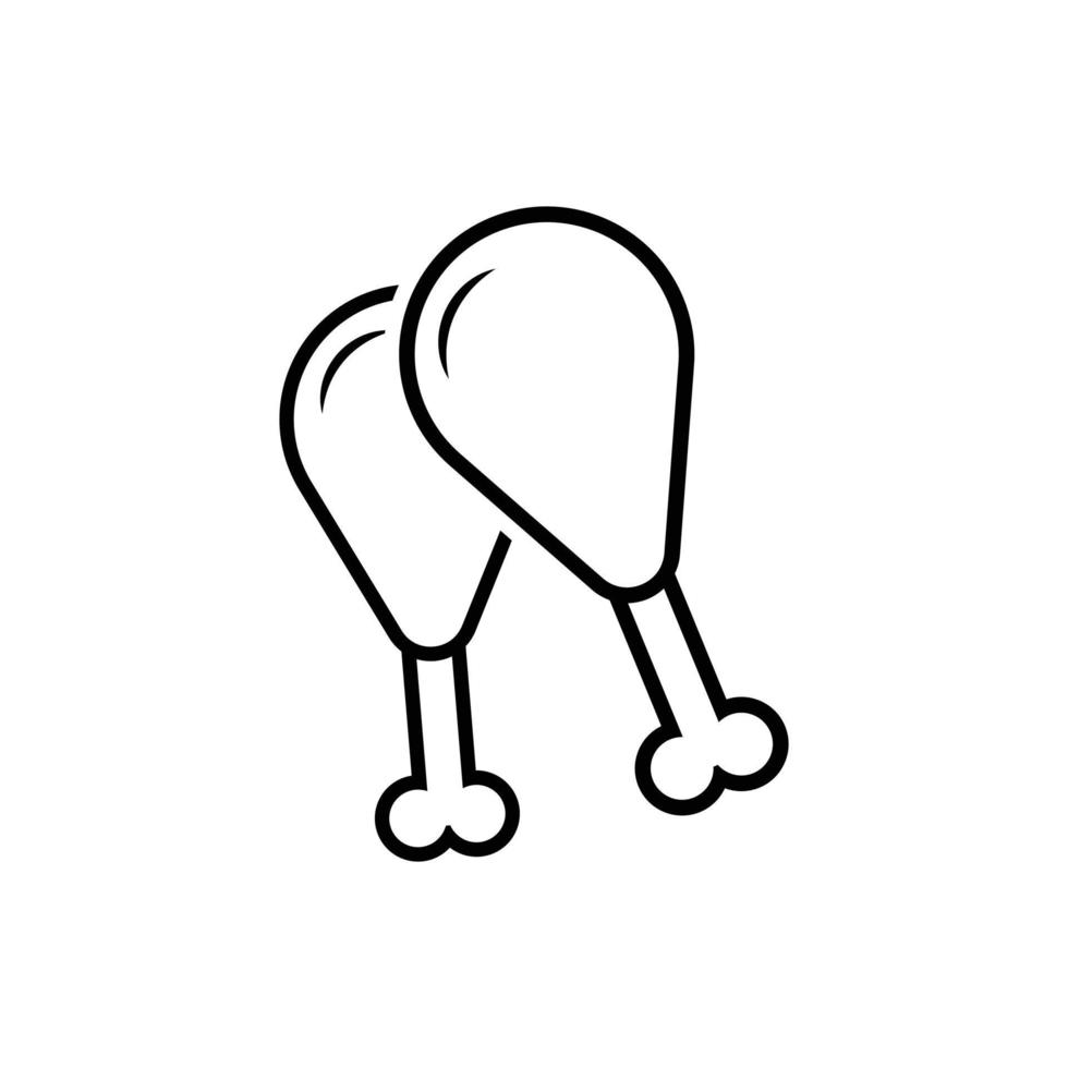 design de ícone de vetor de perna de frango