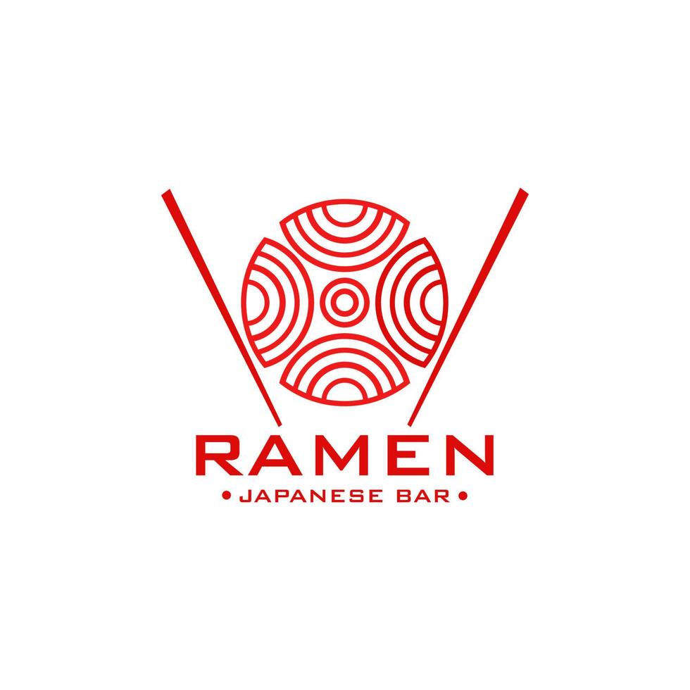 logotipo da barra de ramen japonês vetor