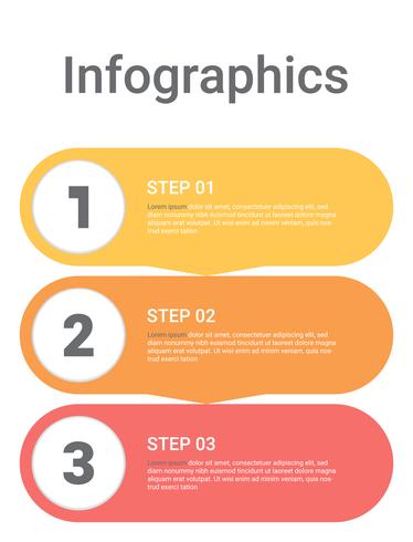 Diagrama de infografia com 3 etapas, opções ou processos. Modelo de negócio de vetor para apresentação. visualização de dados de negócios.