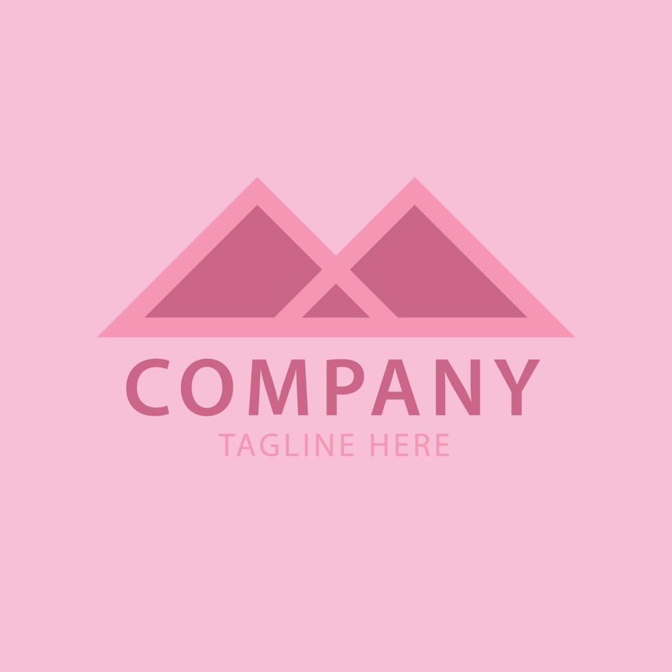 logo pink m mountain para empresa e arquivo editável vetor