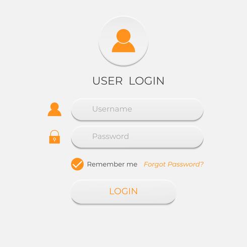 Faça o login e faça login na interface do usuário. Modelo de interface do usuário moderno site de negócios. vetor