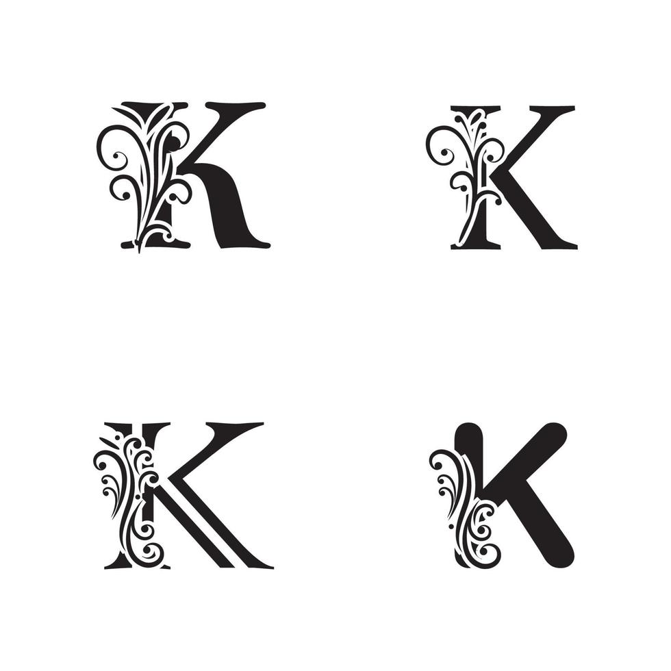 elementos de modelo de design de ícone de logotipo letra k vetor