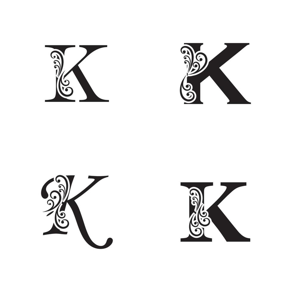 elementos de modelo de design de ícone de logotipo letra k vetor