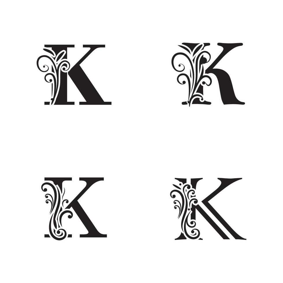 elementos de modelo de design de ícone de logotipo letra k vetor