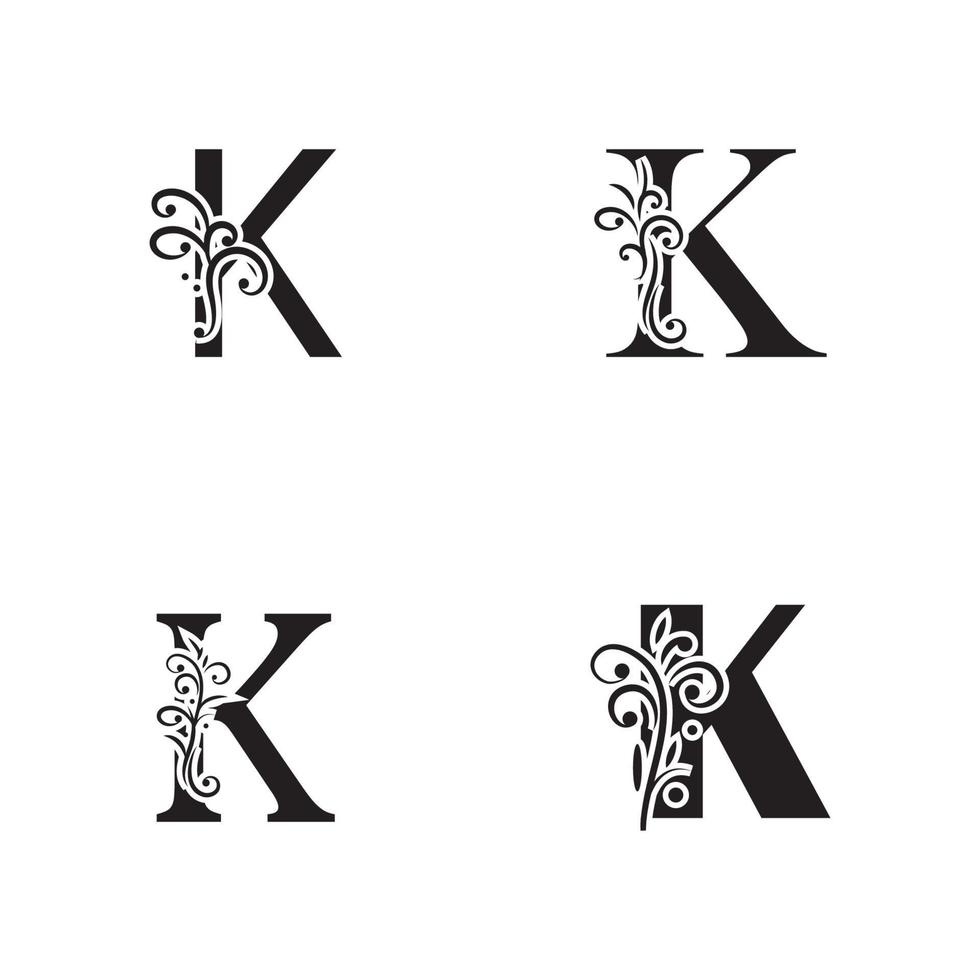 elementos de modelo de design de ícone de logotipo letra k vetor