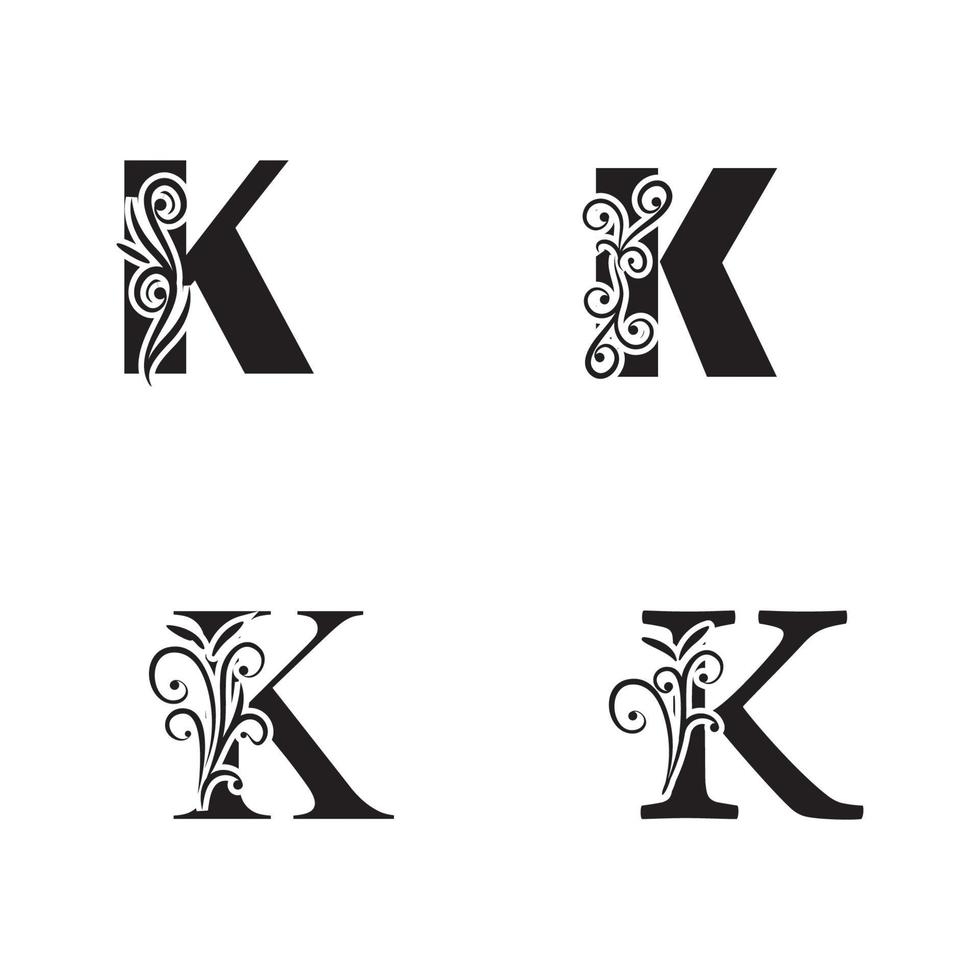 elementos de modelo de design de ícone de logotipo letra k vetor