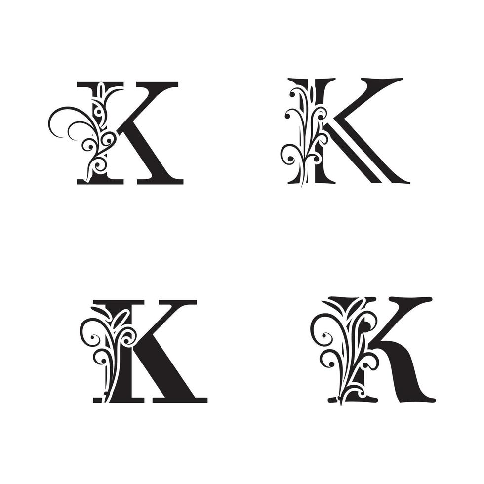 elementos de modelo de design de ícone de logotipo letra k vetor
