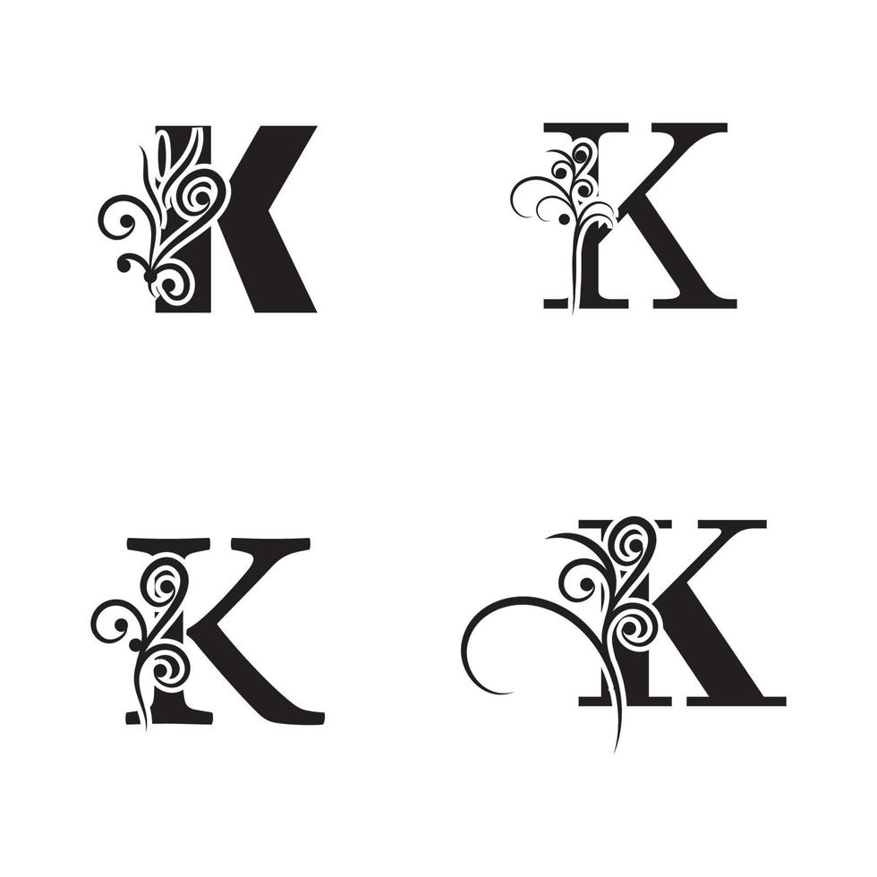 elementos de modelo de design de ícone de logotipo letra k vetor