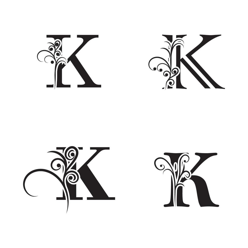 elementos de modelo de design de ícone de logotipo letra k vetor