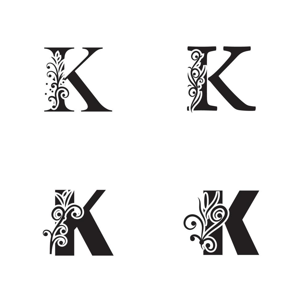 elementos de modelo de design de ícone de logotipo letra k vetor