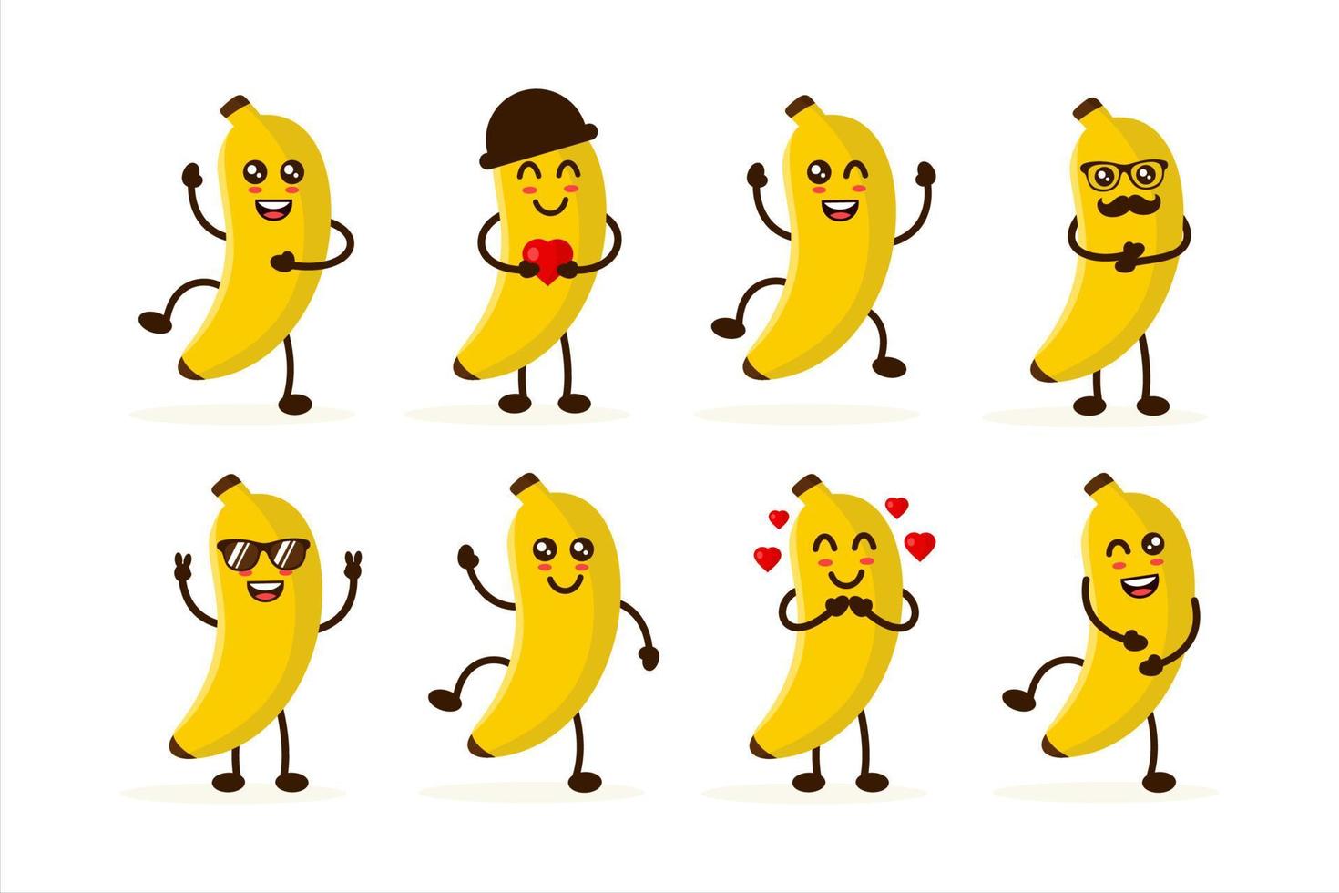 ilustração vetorial de design de personagens de banana fofa vetor