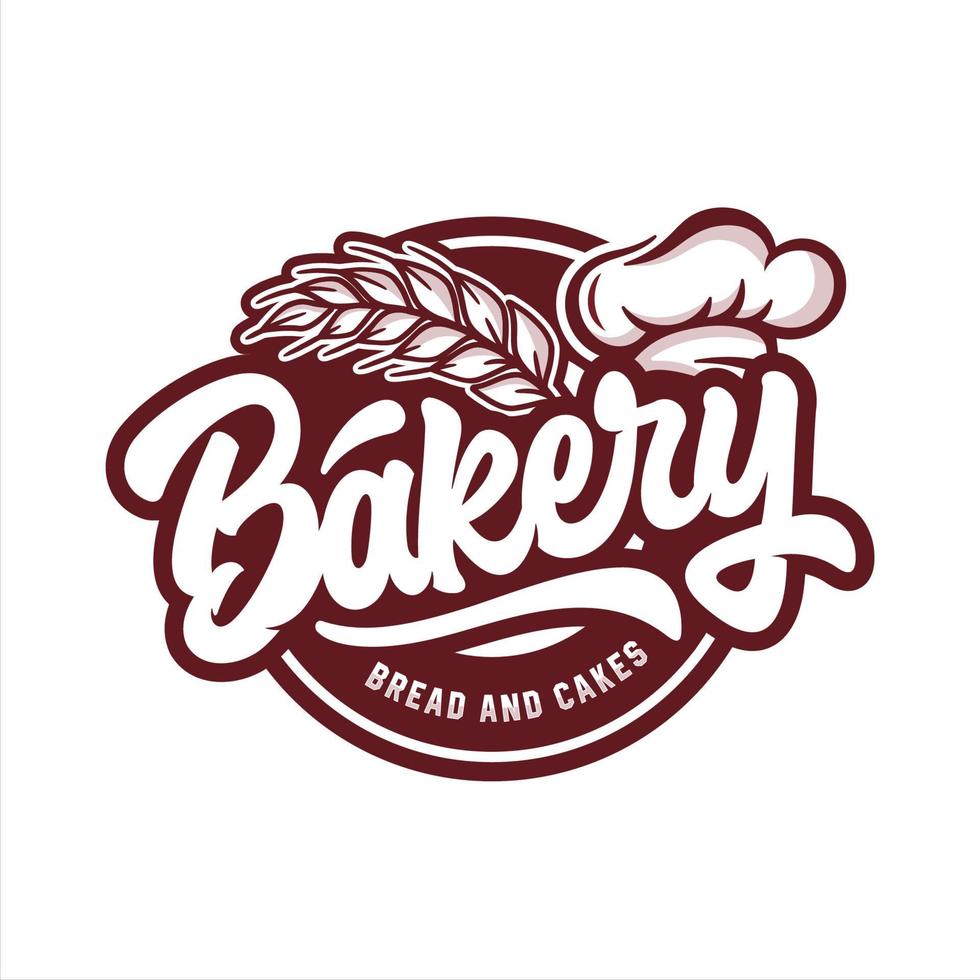 logotipo de design vetorial de pão e bolos de padaria vetor