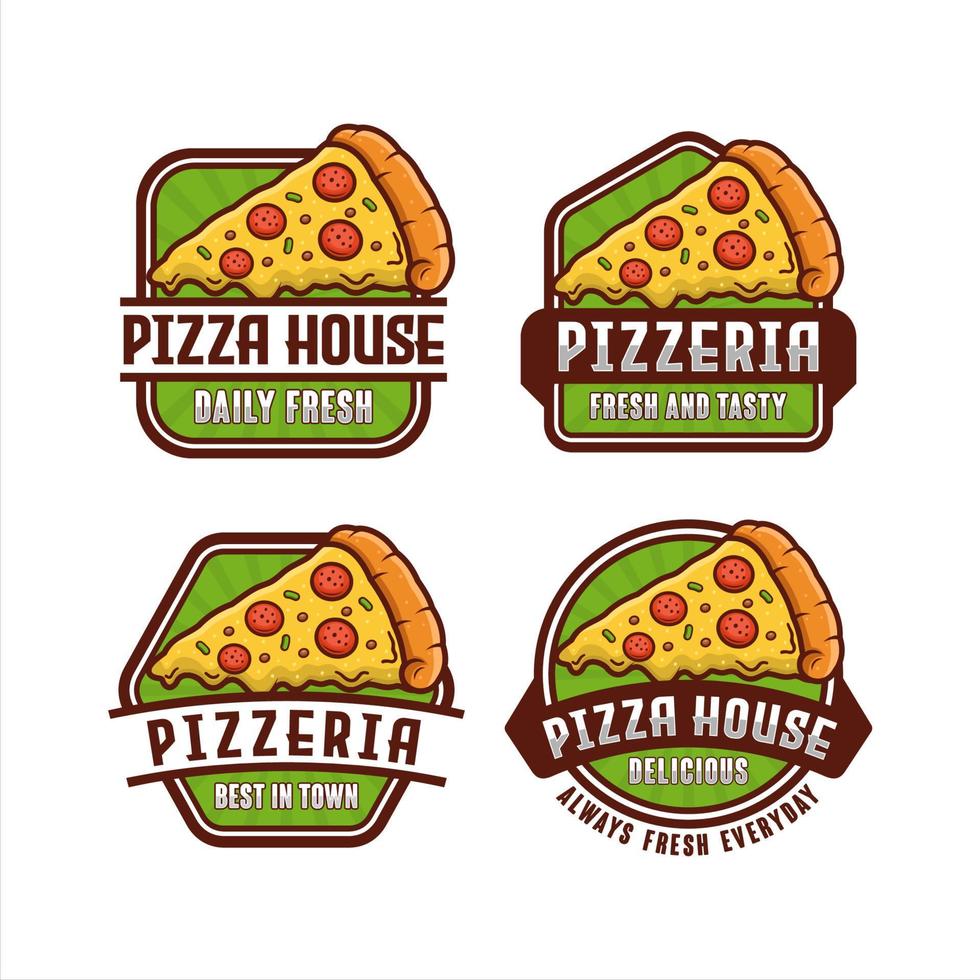 casa de pizza sempre fresco logotipos de design vetorial vetor