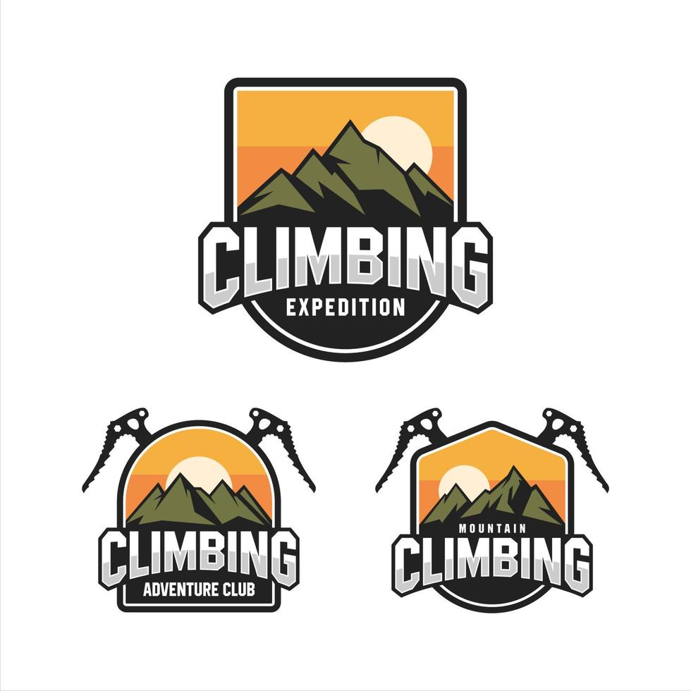 logotipos de clubes de aventura de alpinismo vetor