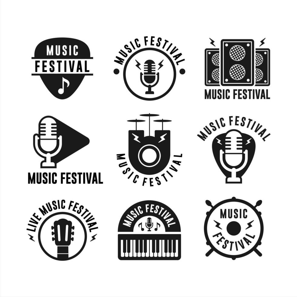 coleções de emblemas do festival de música vetor