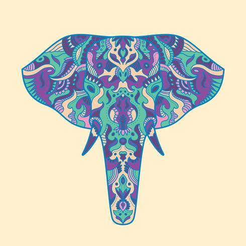 Ilustração de elefante pintado vetor