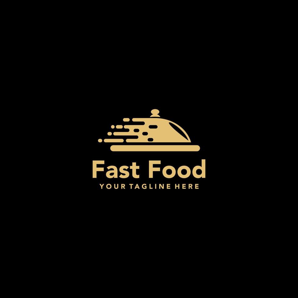 design de logotipo de fast food. logotipo de entrega de comida vetor