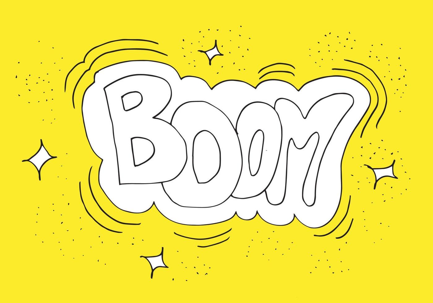 boom manuscrito, balão de fala. banners, balões de fala, cartazes conceituais e adesivos, bolhas de fala de mensagem de boom com conversa de nuvem para banners, cartazes, web. ilustração vetorial vetor