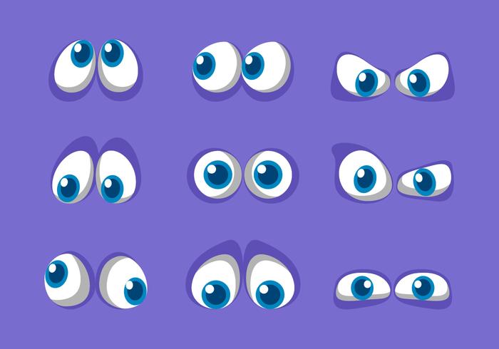 Vetor de olhos azuis dos desenhos animados