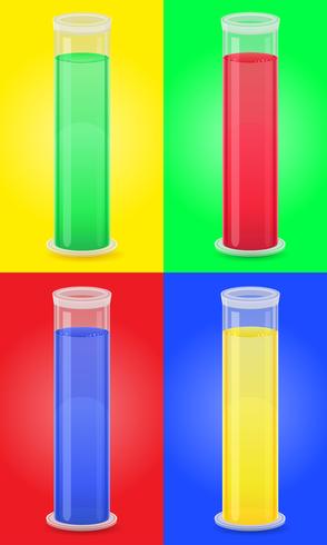 tubo de ensaio de vidro com ilustração vetorial líquido de cor vetor