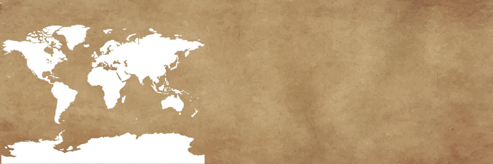 mapa do mundo no banner de fundo marrom vetor
