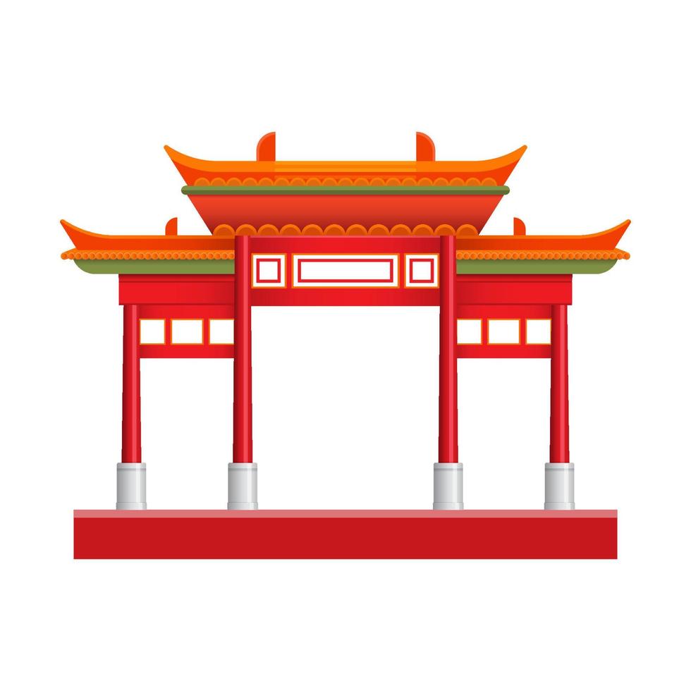 design gráfico de construção de chinatown. ilustração vetorial vetor