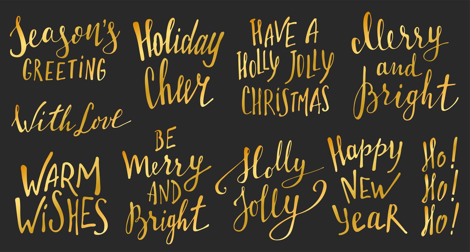 feliz natal design de letras de ouro. texto de saudação. ilustração vetorial eps10 vetor