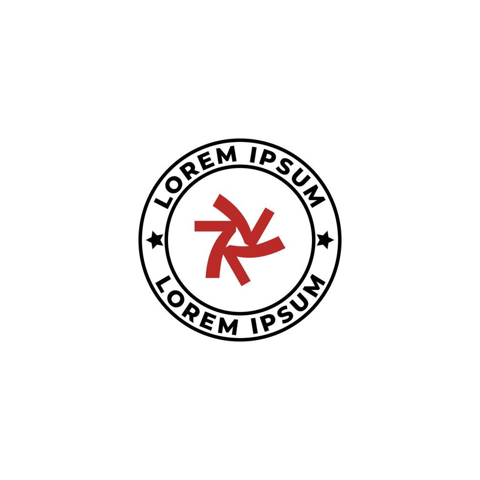 conceito de logotipo de selo de sete vórtices triplo. ilustração vetorial vetor